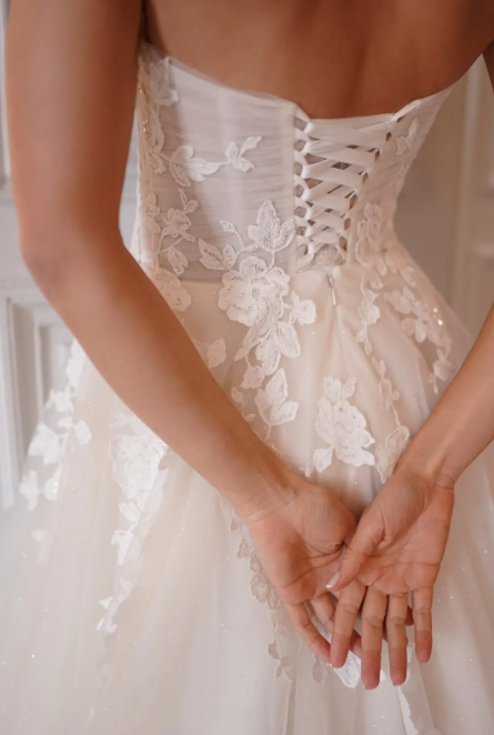 Vestido de tul plisado